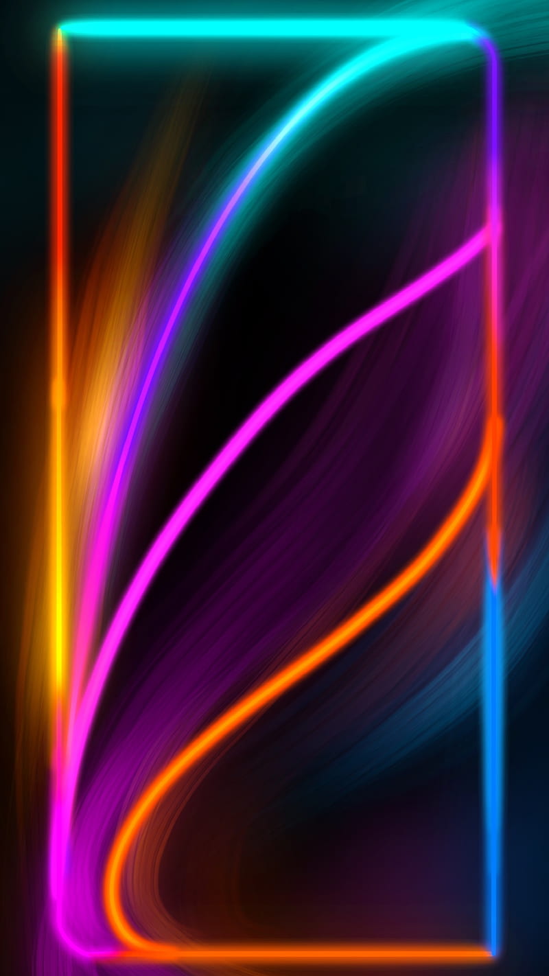 Colorfull neons, border, edge, frame, lights, line, neon, shine, sparkle, HD phone wallpaper