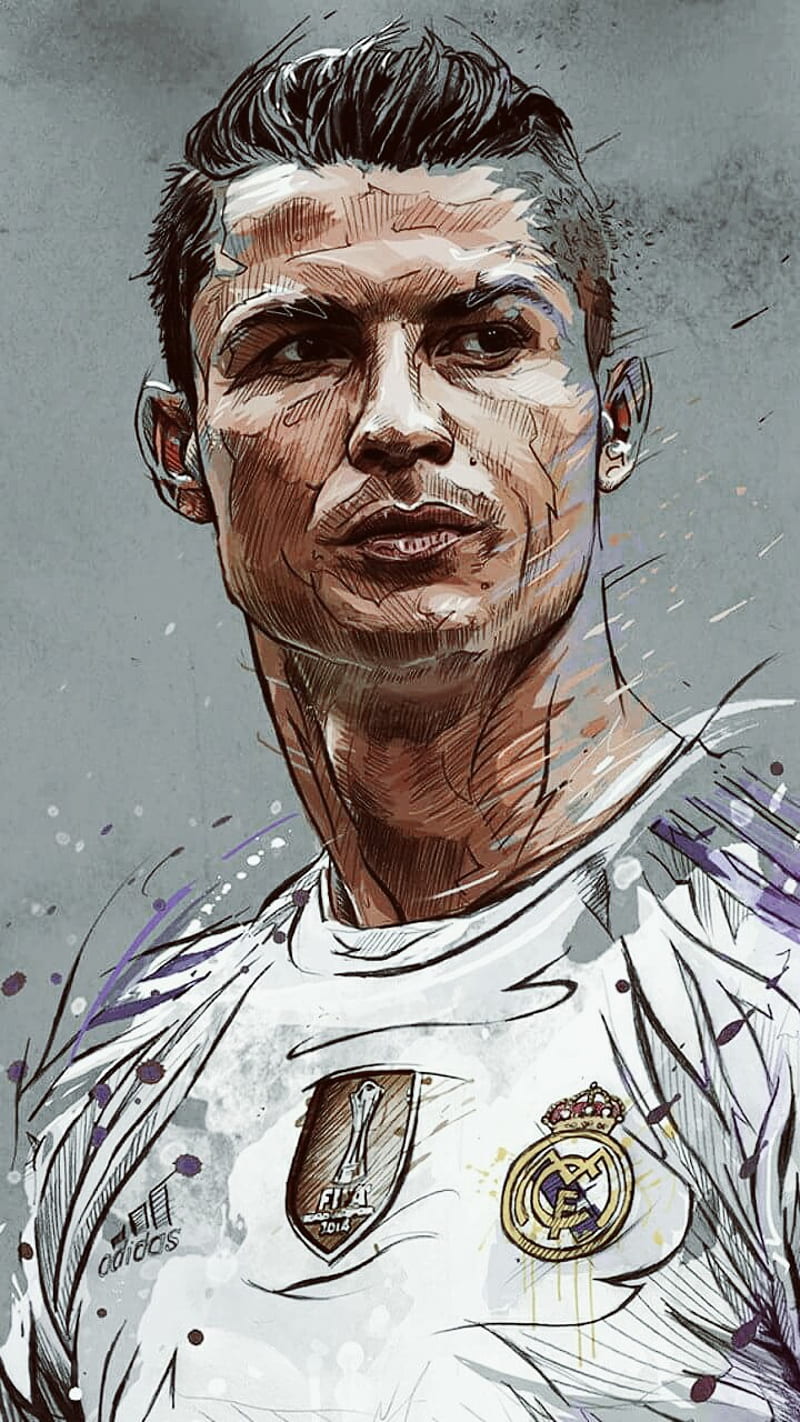 Footballer Cristiano Ronaldo, Drawing/illustration for sale by Shivkumar -  Foundmyself