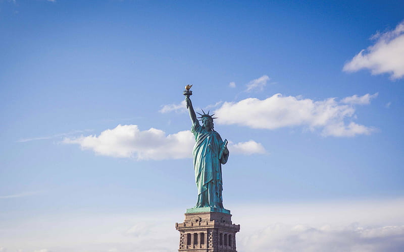 Statue of Liberty, New York, USA, landmark, Liberty Island, Liberty Enlightening the World, New York Harbor, United States, HD wallpaper