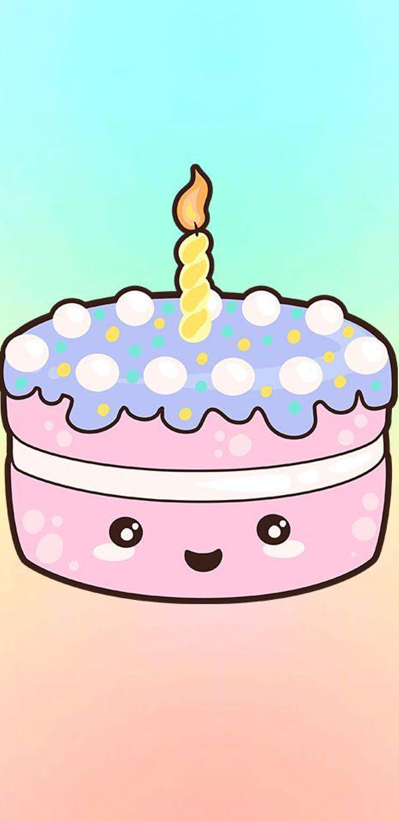 Cake, color, cartoon, cute, kawaii, HD phone wallpaper | Peakpx