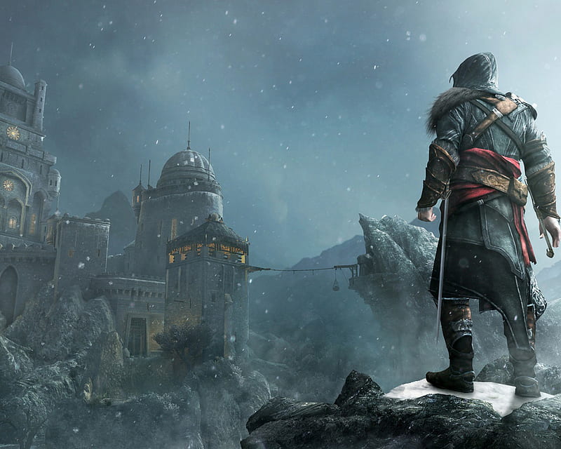 Ezio looking down, revelations, creed, assassins, ezio, down, looking, HD wallpaper