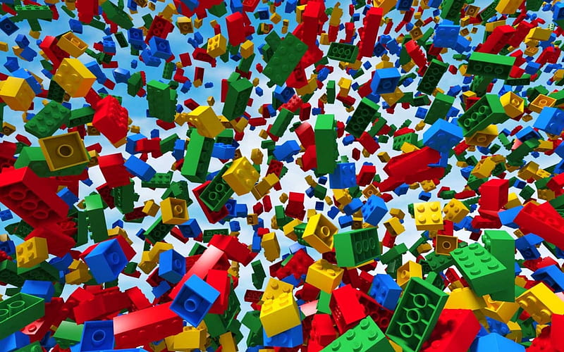 Legos explosion, colorful, cool, 1600x1000, HD wallpaper | Peakpx