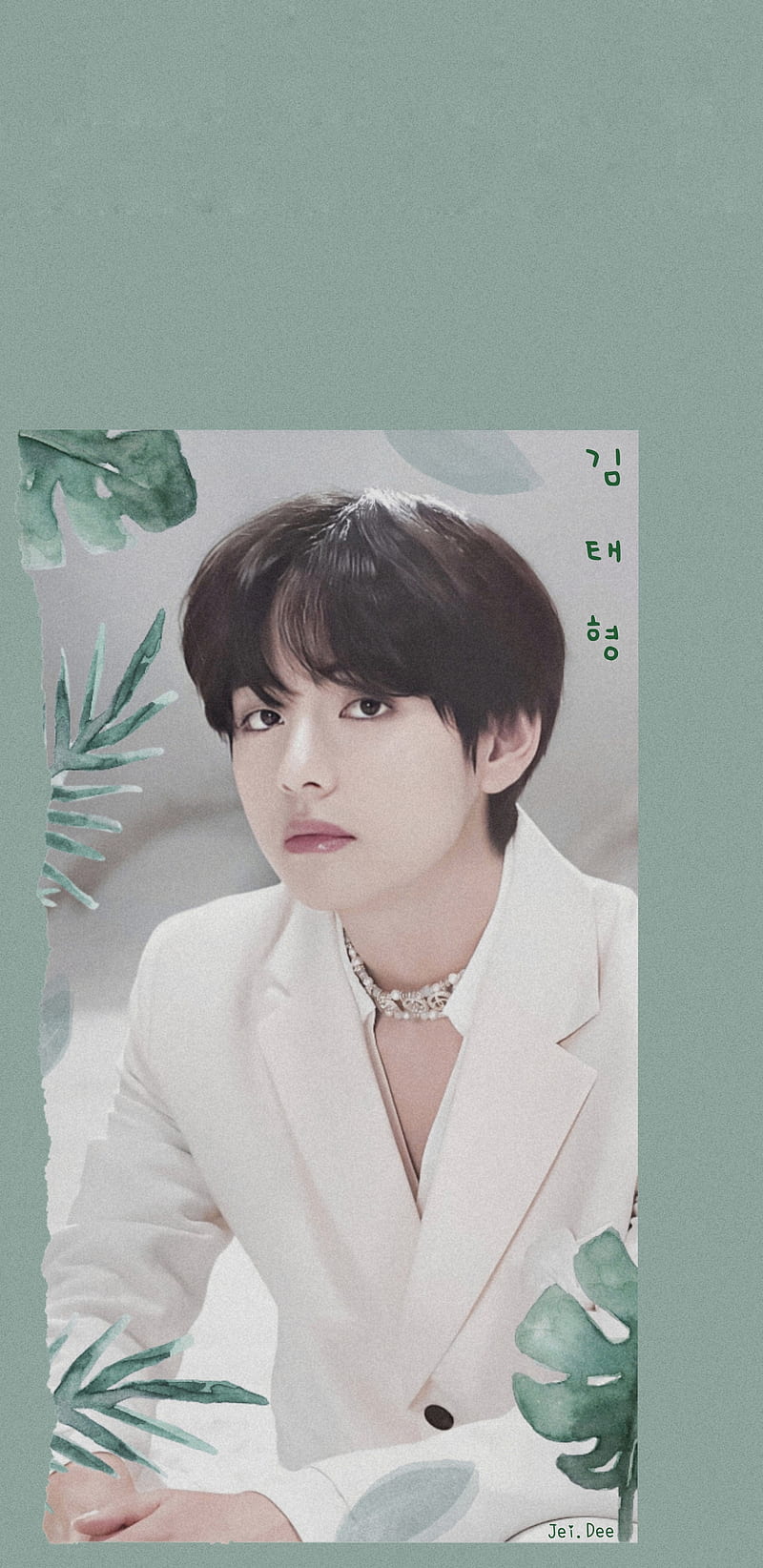 Green Leaf - V, bts, greenleaf, jhope, jimin, jin, jungkook, rm, suga, taehyung, HD phone wallpaper