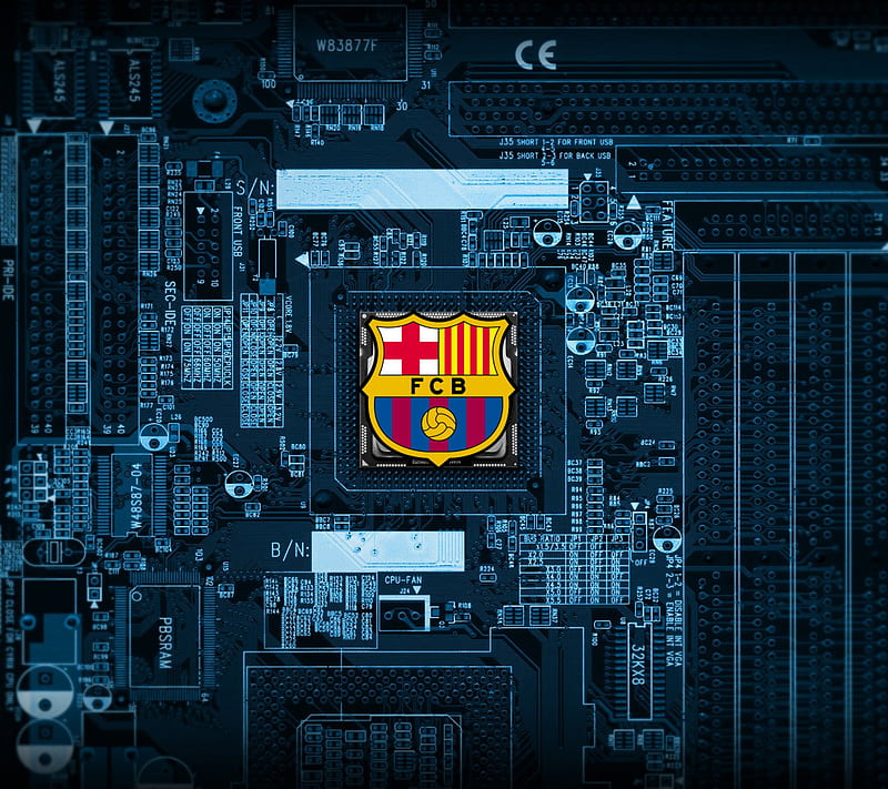Barcelona, barcelona motherboard, logo, logos, technology, HD wallpaper
