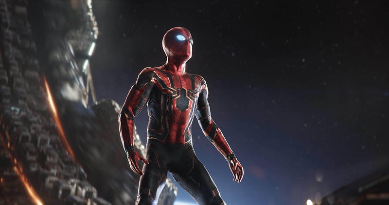 Iron Spidersuit In Avengers Infinity War, spiderman, avengers-infinity-war, superheroes, HD wallpaper