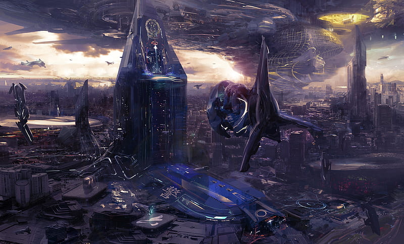 Sci Fi, City, Cityscape, Futuristic, HD wallpaper