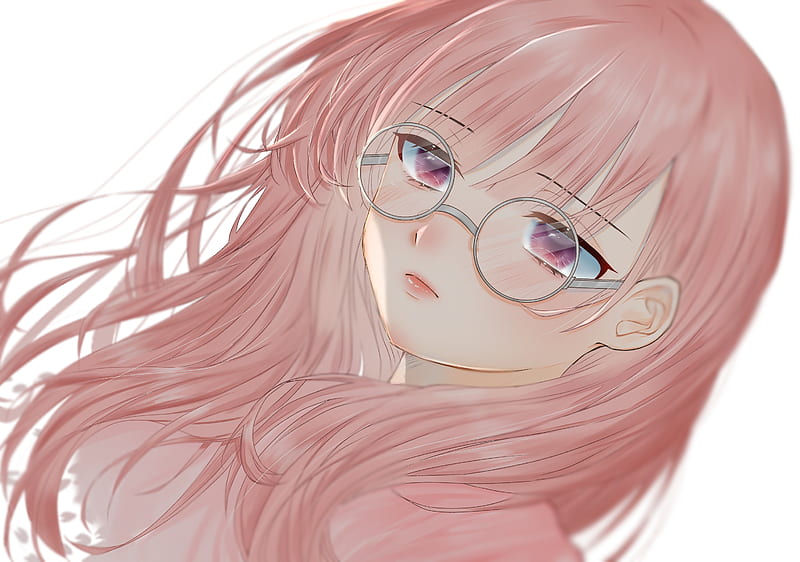 Anime, Girl, Glasses, Pink Hair, HD wallpaper | Peakpx