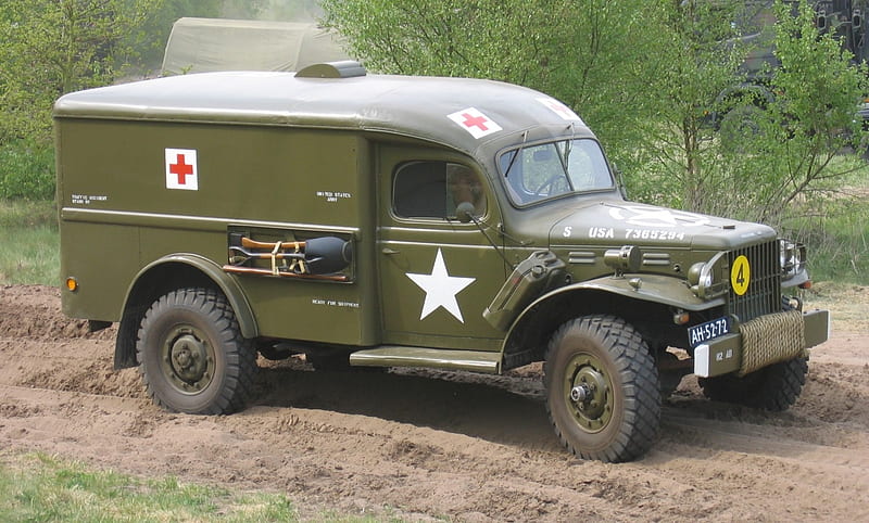 dodge military ambulance, military, truck, dodge, ambulance, HD wallpaper