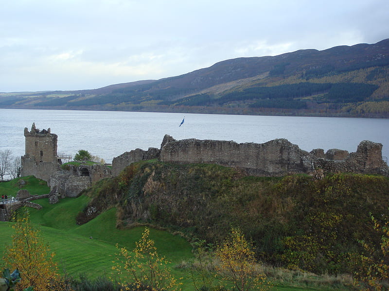 Urquhart Castle, Loch Ness, ruins, fortress, loch ness, scotland, urquhart, castle, historic, HD wallpaper