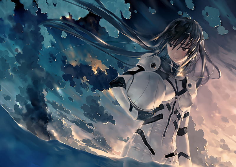 Anime boy, floating, astronaut, spacesuit, white hair, golden fish, Anime,  HD wallpaper | Peakpx