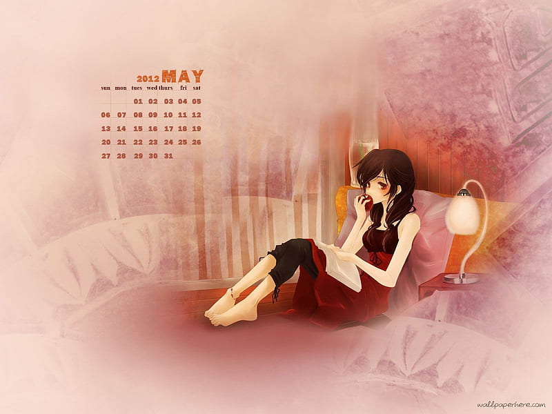 Sweet Girl-May 2012 calendar, HD wallpaper