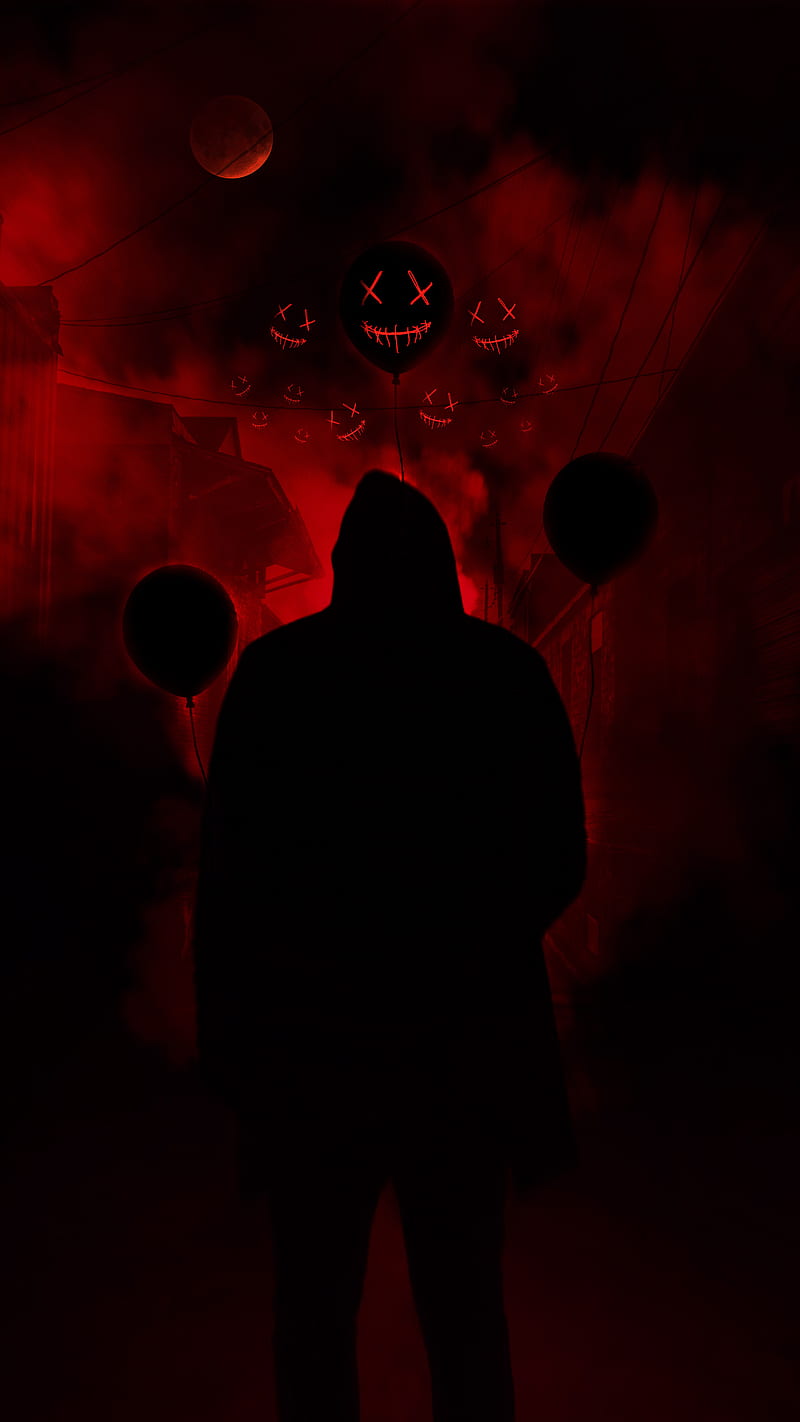 Scary, 3d, Joan, abstract, balloons, city, clown, game, horror, it, masked,  minimal, HD phone wallpaper | Peakpx