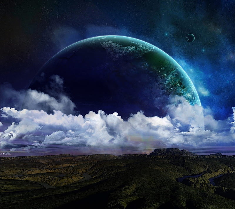 PLANET, clouds, cosmos, earth, galaxy, HD wallpaper