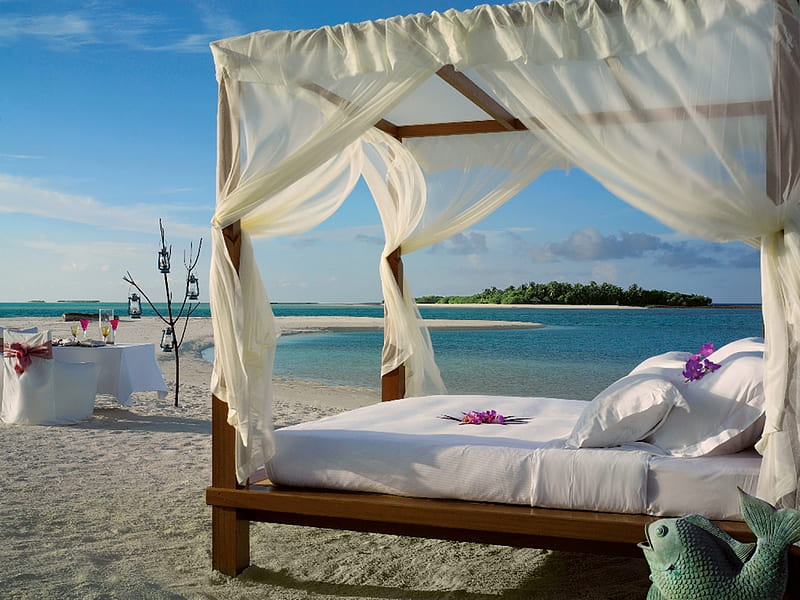 Kanuhura Resort, Maldives, holiday, ocean, honeymoon, escape, pool, sea, lagoon, beach, maldives, fantasy, sand, tropical, HD wallpaper