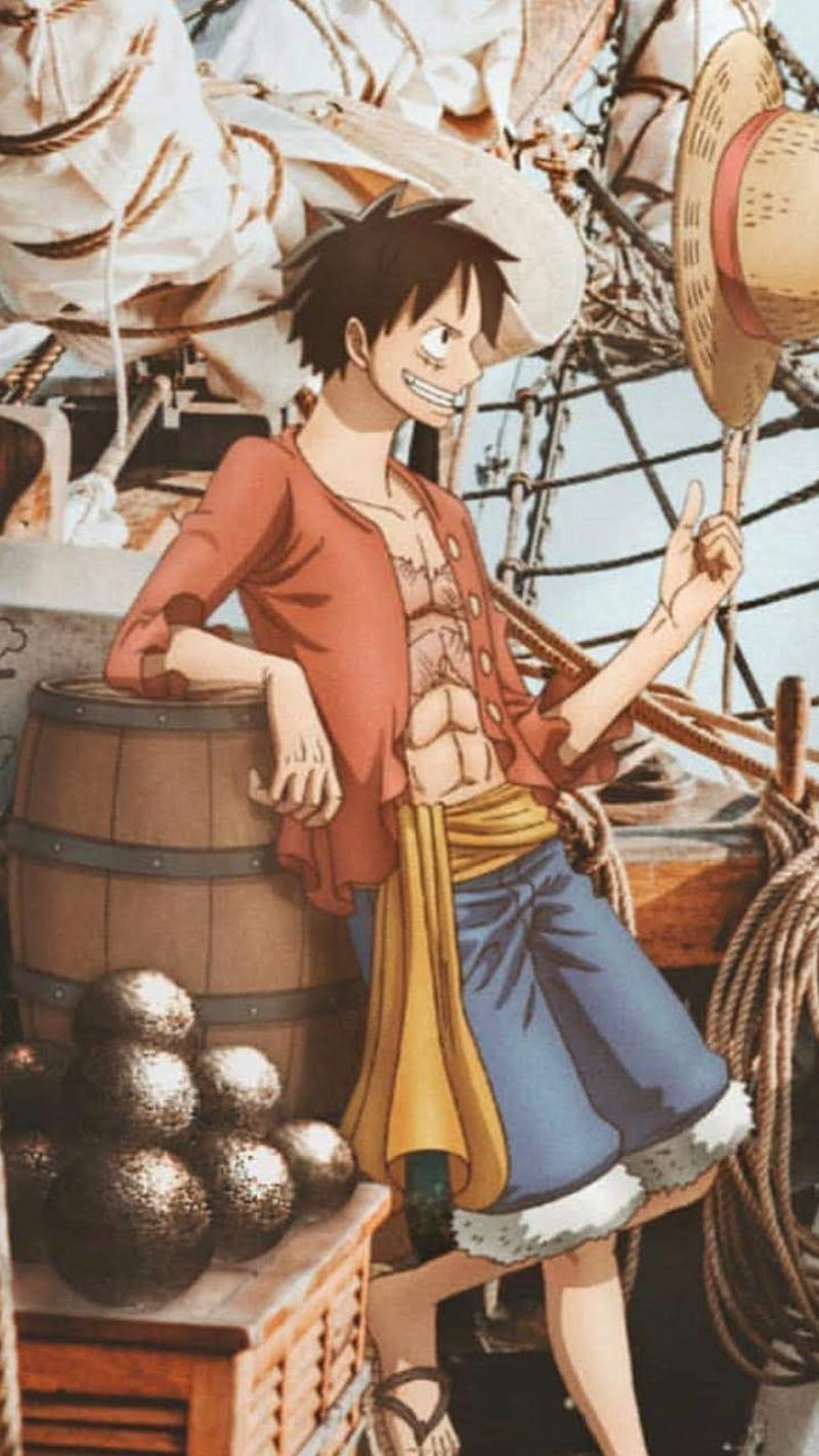 Luffy with hat, canon, hat, luffy, monkey, monkey d, one, piece, pirate, straw, with, HD phone wallpaper