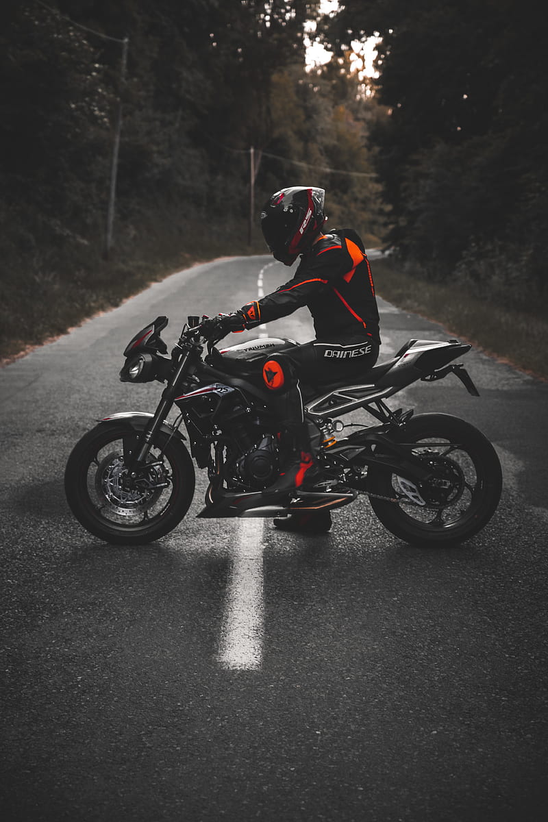 motorcycle, motorcyclist, bike, equipment, helmet, HD phone wallpaper