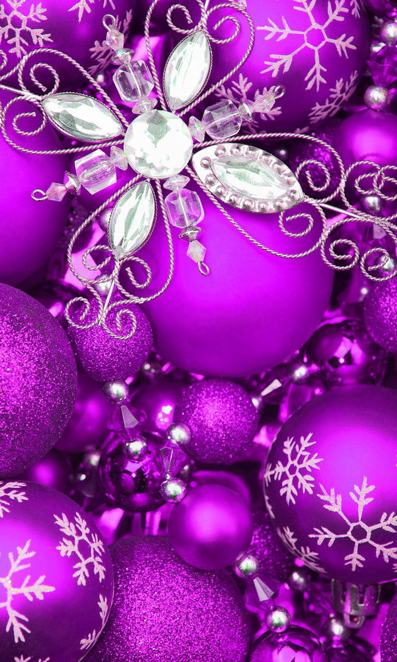 Christmas Balls, christmas decoration, purple balls, HD phone wallpaper