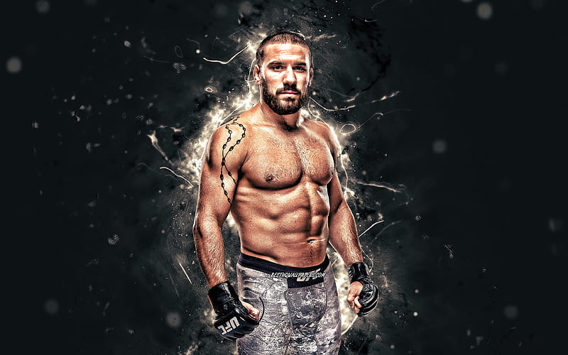 Jimmie Rivera white neon lights, american fighters, MMA, UFC, Mixed martial arts, Jimmie Rivera , UFC fighters, James Ernesto Rivera, MMA fighters, HD wallpaper