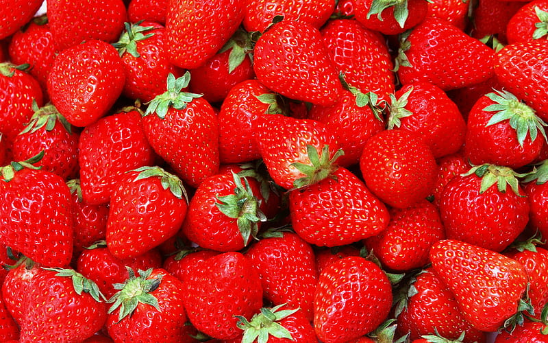 strawberries, macro, berries, fruits, food textures, same berries, fresh fruits, HD wallpaper