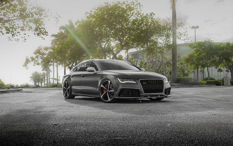Audi RS7, 2017, sports coupe, tuning, Graphite RS7, VAG, Audi, HD wallpaper