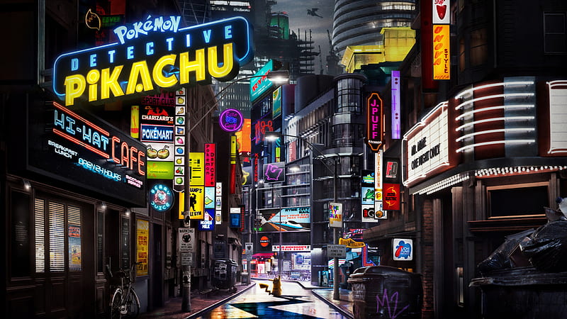 pokemon detective pikachu, animation, ryan reynolds, city, Movies, HD wallpaper