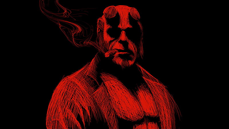 Hellboy Arts , hellboy, superheroes, artwork, , digital-art, HD wallpaper