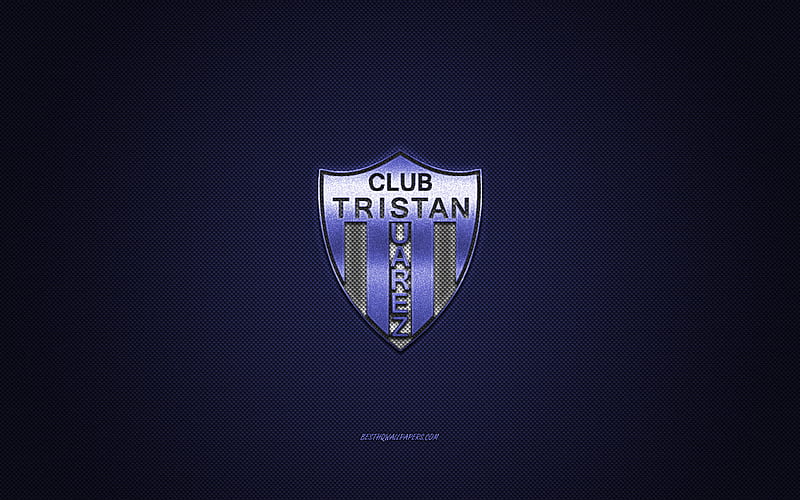 CSyD Tristan Suarez, Argentine football club, blue logo, blue carbon fiber background, Primera B Nacional, football, Buenos Aires, Argentina, CSyD Tristan Suarez logo, HD wallpaper