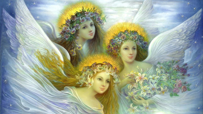 Victorian Angels, Angels, art, Christian, Victorian, HD wallpaper