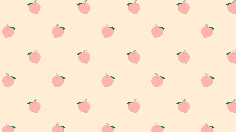 Peach fruit pattern pastel background, HD wallpaper