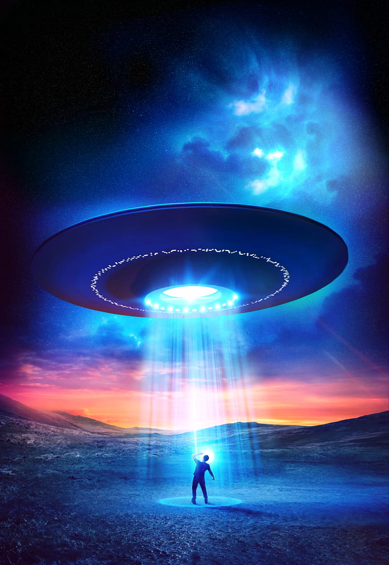 UFO, alien, flying saucer, ship, space, HD phone wallpaper