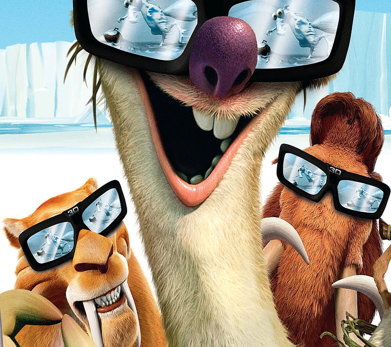 Ice Age Funny, 3d, animation, diego, ice age, manny, sid, HD wallpaper