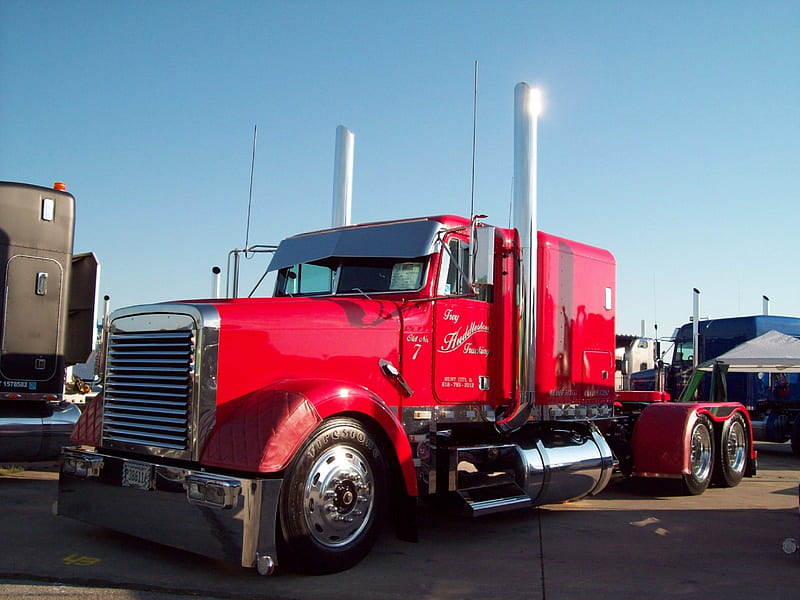 Red Truck, red, truck, big rig, semi, HD wallpaper | Peakpx