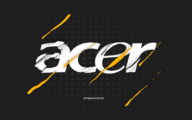 Acer logo, black creative background, Acer line background, Acer, creative art, Acer emblem, Acer white logo, HD wallpaper