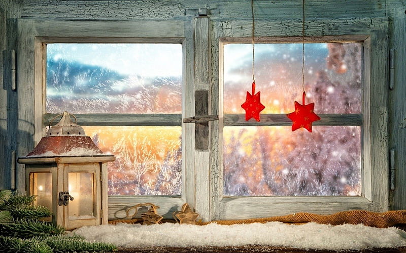 Christmas Candle, lantern, Holidays, Window, Miscellaneous, light, HD wallpaper