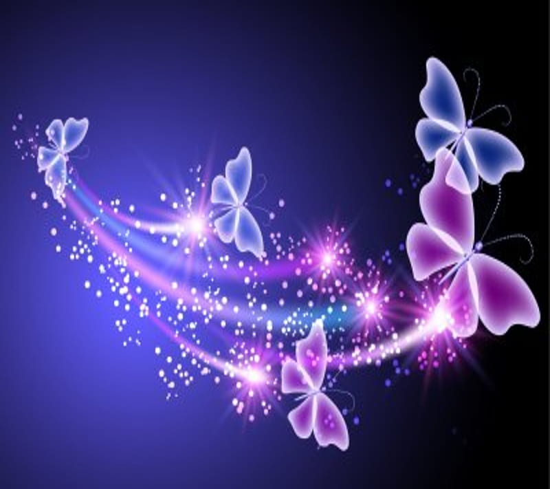 Neon Butterflies, abstract, butterflies, light, neon, HD wallpaper | Peakpx