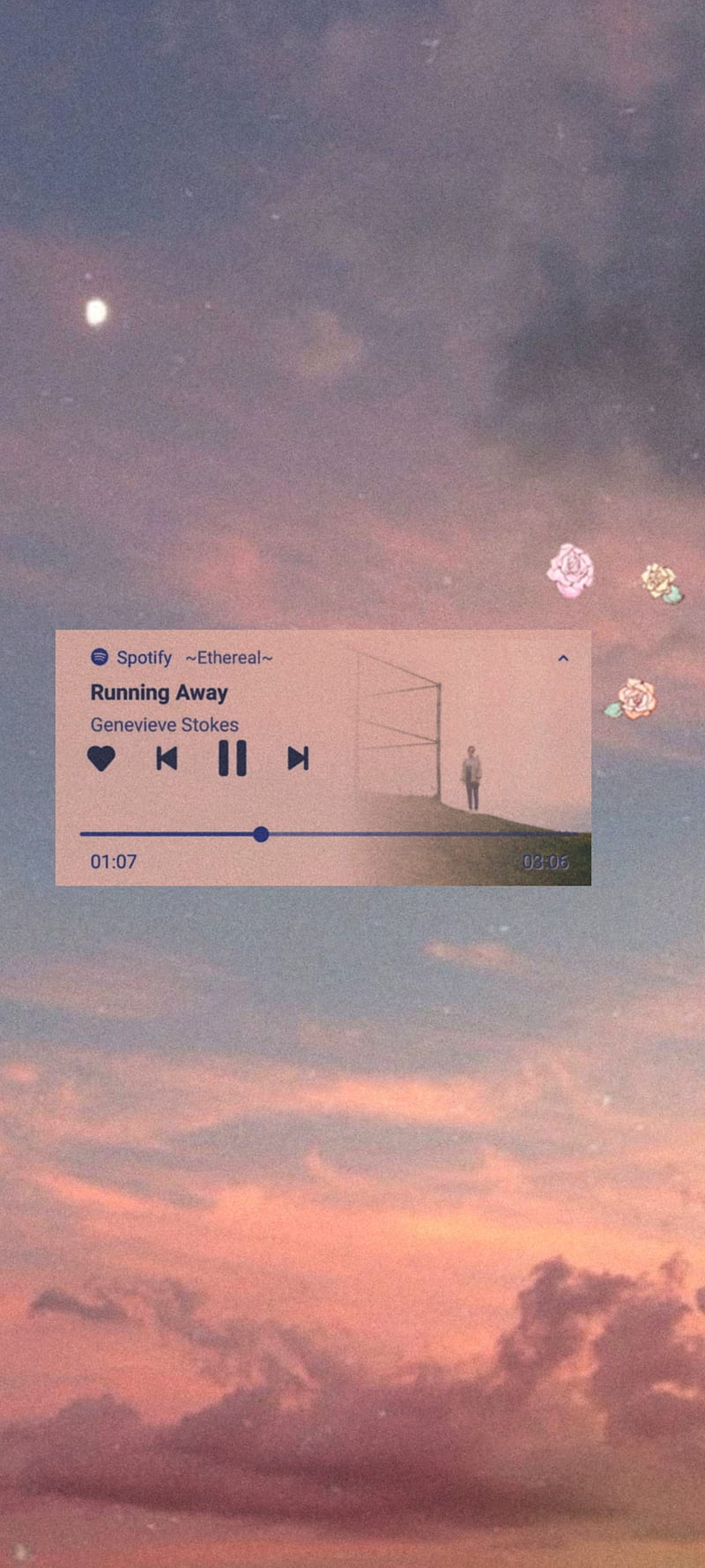 Aesthetic Music 2, aesthetic edit, clouds, flowers, girl, gloomy, pink, sky, sunset, HD phone wallpaper