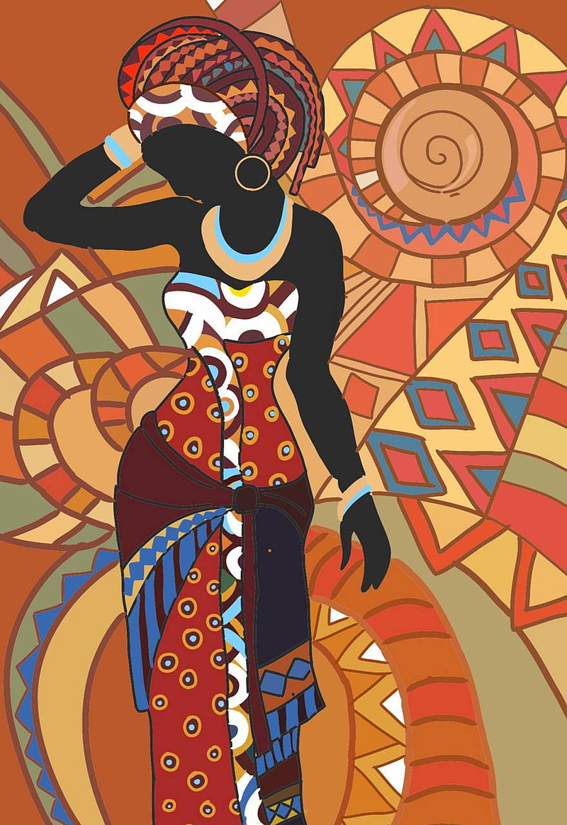 african tribal woman painting
