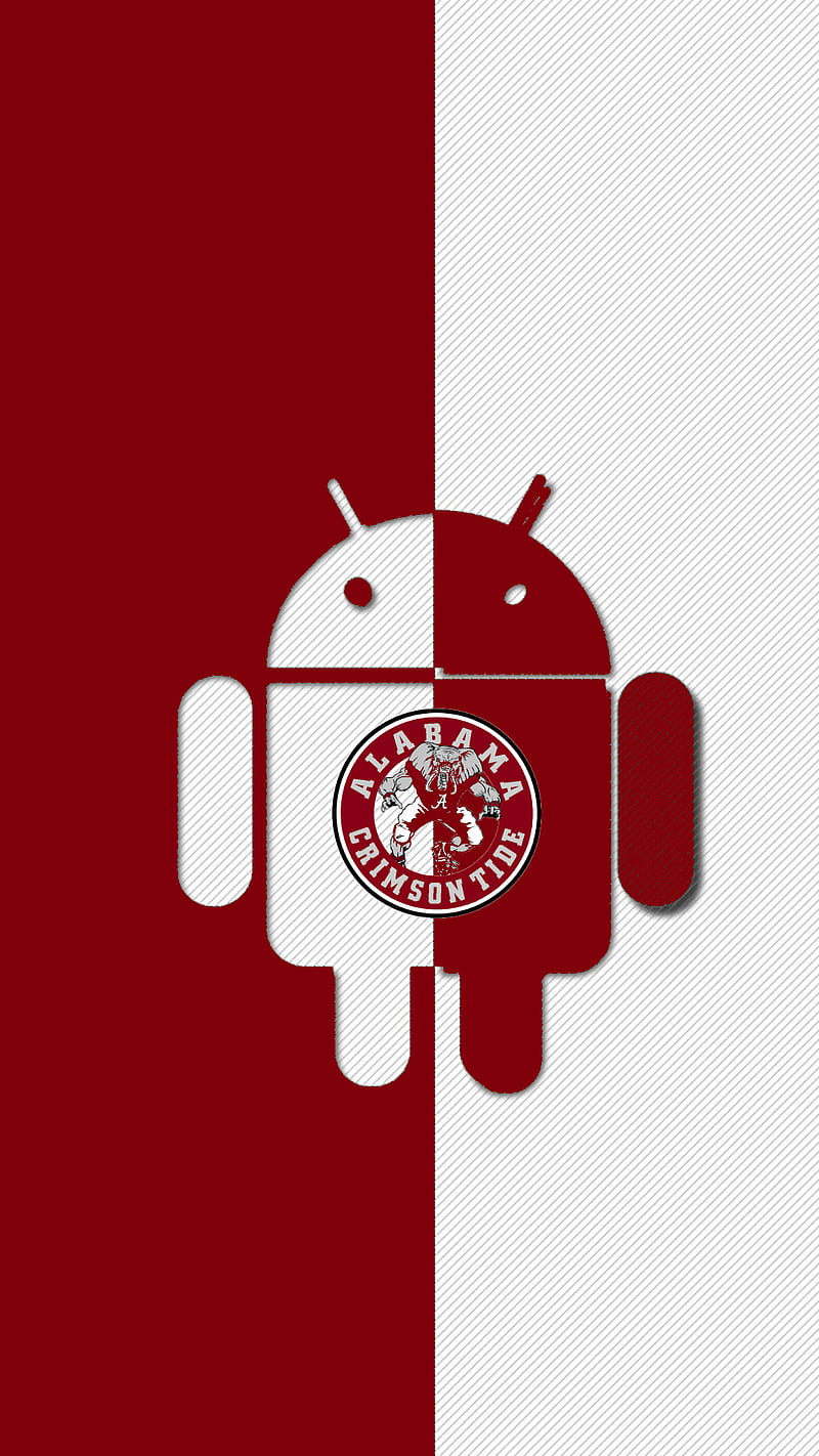Alabama Android, crimson tide, football, red, red and white, roll tide, tide, HD phone wallpaper