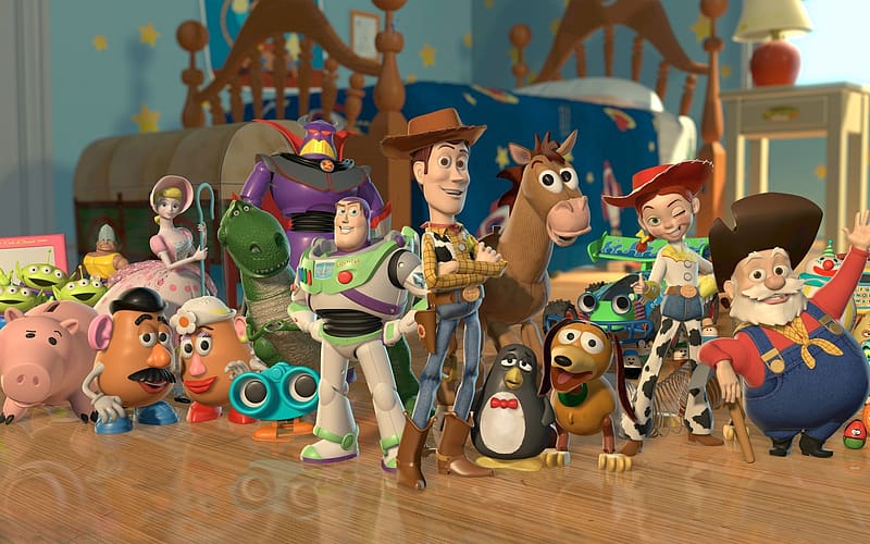 Toy Story, Barbie, Movie, Buzz Lightyear, Jessie (Toy Story), Slinky Dog, Mr Potato Head (Toy Story), Woody (Toy Story), Bo Peep, Bullseye (Toy Story), Hamm (Toy Story), Lenny The Binoculars, Mrs Potato Head (Toy Story), Stinky Pete, Toy Story 2, Wheezy (Toy Story), Zurg (Toy Story), HD wallpaper