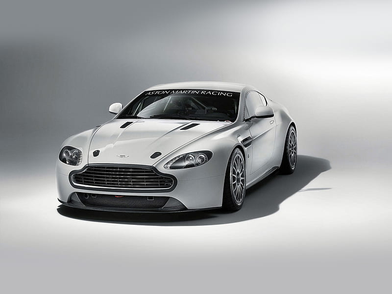Aston Martin, Aston Martin Vantage GT4, Car, Coupé, Grand Tourer, Race Car, Silver Car, Sport Car, HD wallpaper