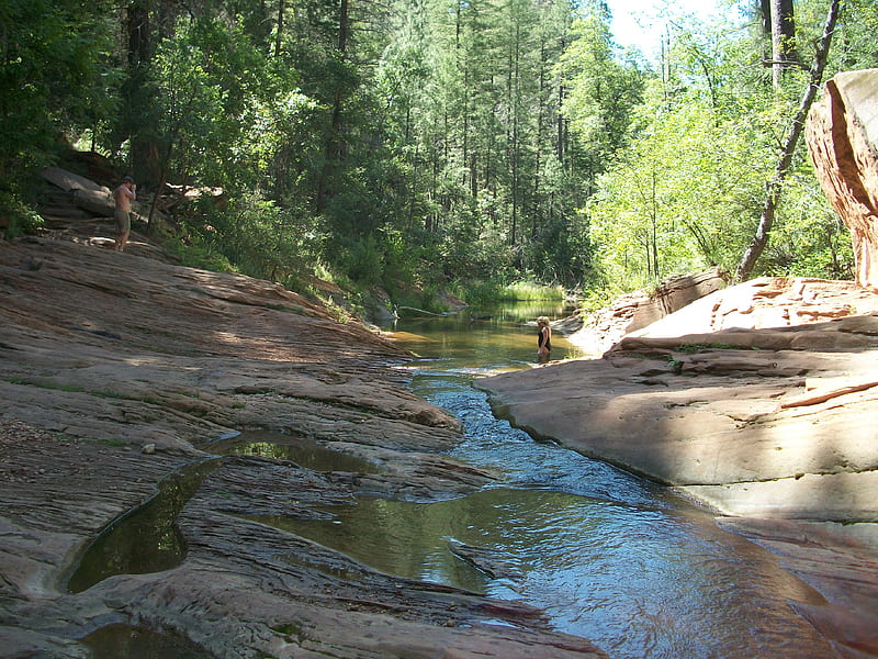 Calmly Creeping Creek, sedona, water, creek, ccc, HD wallpaper