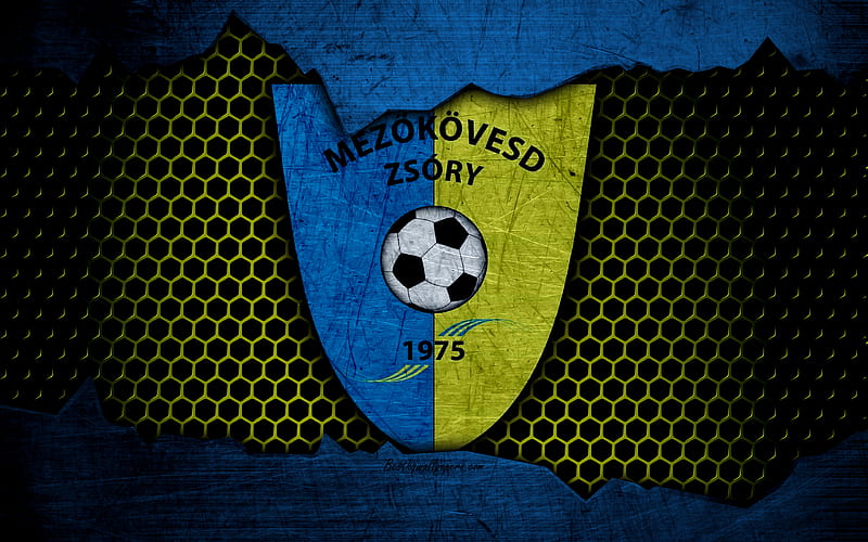 Mezokovesd-Zsory logo, NB I, Hungarian Liga, soccer, football club, Hungary, grunge, metal texture, Mezokovesd-Zsory FC, HD wallpaper