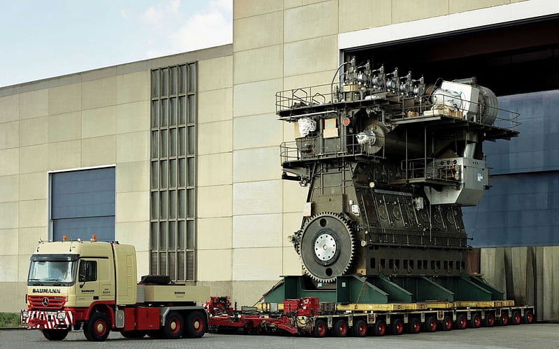 power engine, boat, big, engine, large, truck, HD wallpaper