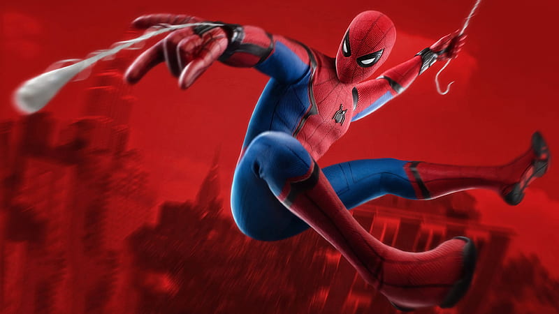 spider-man, jumping, artwork, Movies, HD wallpaper