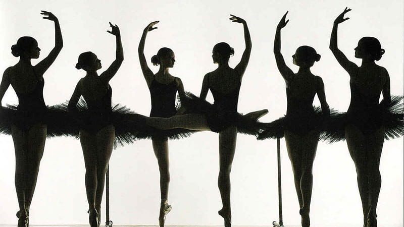 Elegance, ballerina, black, graphy, wp, bw, dance studio, ballet, dance, white, HD wallpaper