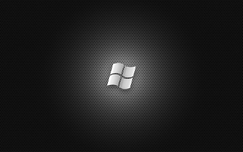 Windows, black, gris, logo, metallic, vista, HD wallpaper