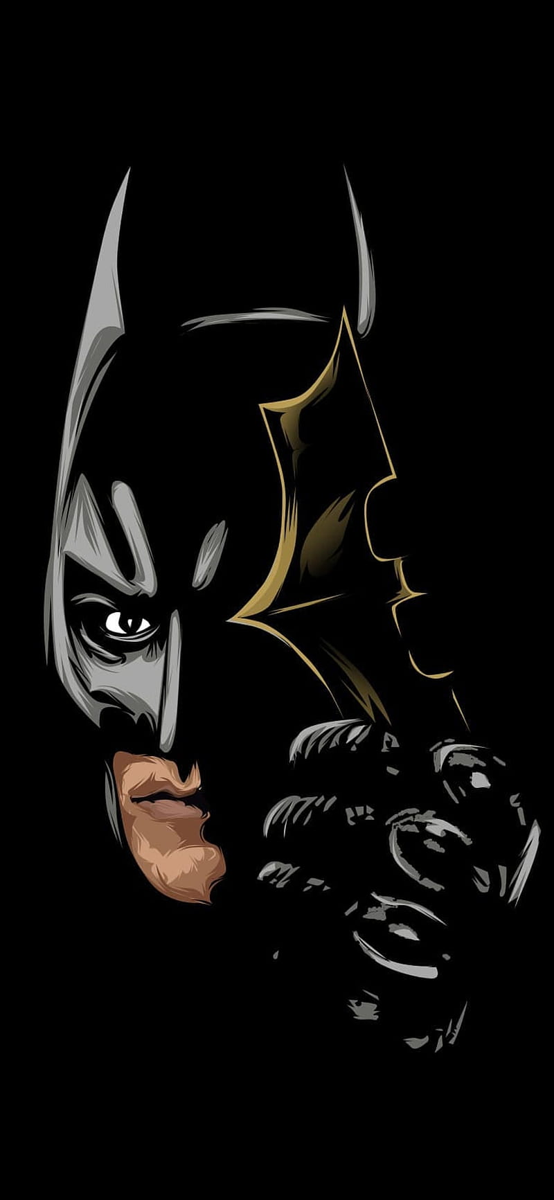 Batman, amoled, black, comics, dc, hollywood, joker, HD phone wallpaper