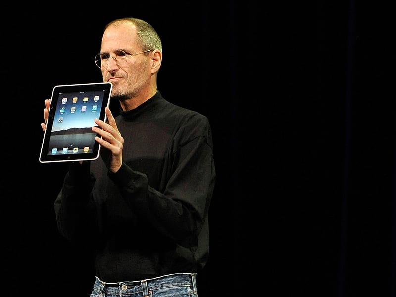 Steve Paul Jobs and his Apple ipad, HD wallpaper