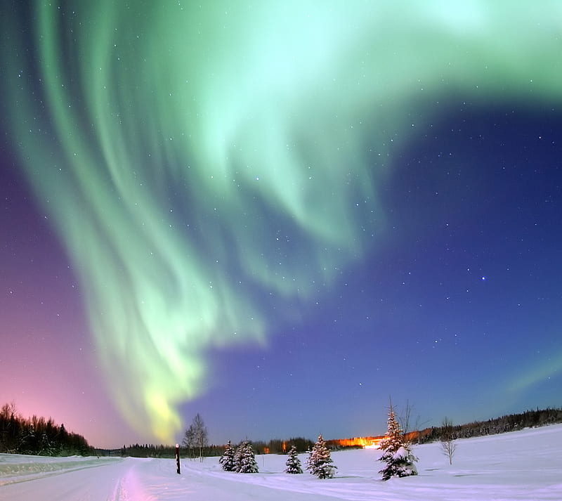NothernLights, light, lights, north, nothern, pole, south, HD wallpaper