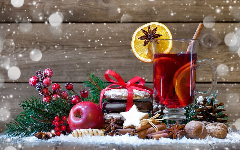 Christmas Cider and Cookies, festive, cookies, cider, christmas, HD wallpaper